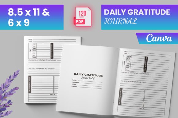 Download Daily Gratitude Journal Canva (KDP) - Canva Collection
