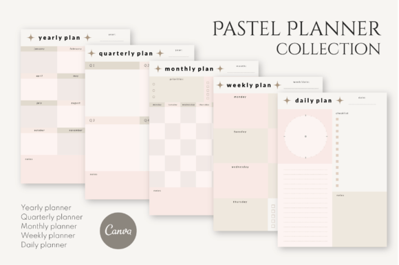 Download Pastel Canva Planner Template Set - Canva Collection