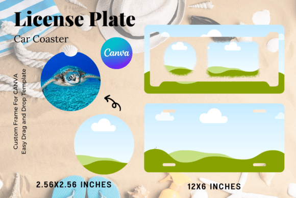 Download License Plate Car Coaster Canva Frame - Premium Resources