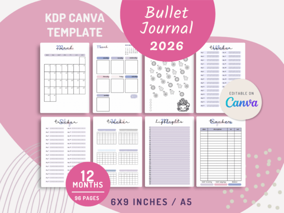 Download CANVA 2026 Bullet Journal Template - Canva Collection