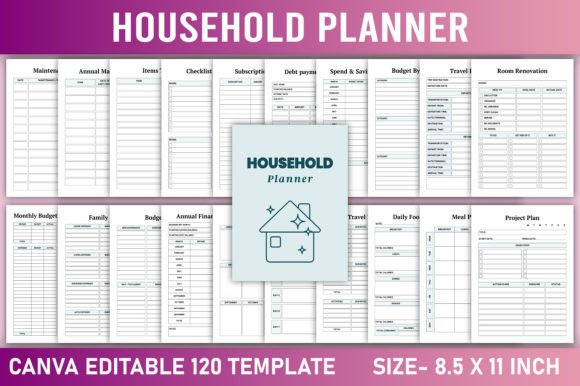 Download Editable Household Planner Canva - Canva Collection