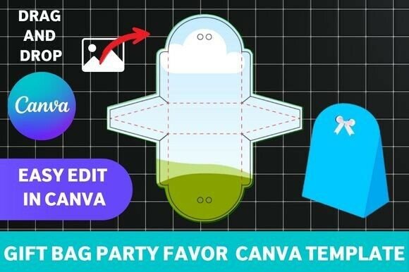 Download Gift Bag Party Favor Box Canva Template - Canva Collection