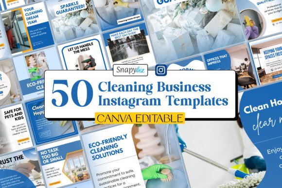 Download Cleaning Business IG Canva Templates - Canva Collection
