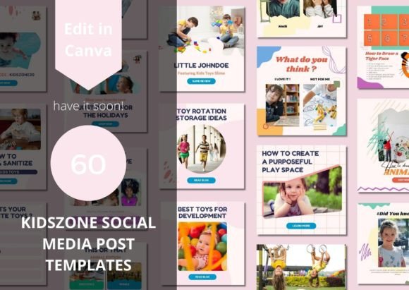 Download 60 Kidszone Social Media Canva Templates - Canva Collection