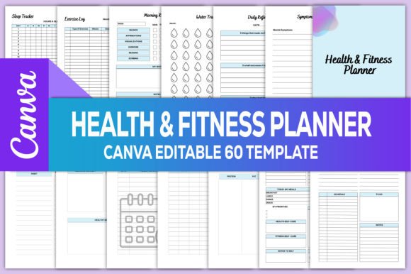 Download Health &amp; Fitness Planner Canva KDP - Canva Collection