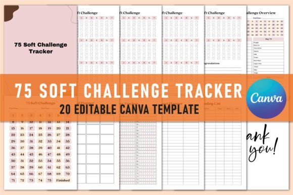 Download Editable 75 Soft Challenge Tracker Canva - Canva Collection