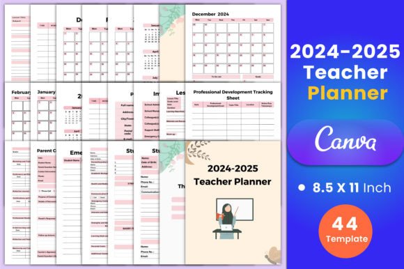 Download 2024-2025 Teacher Planner Canva Interior - Canva Collection