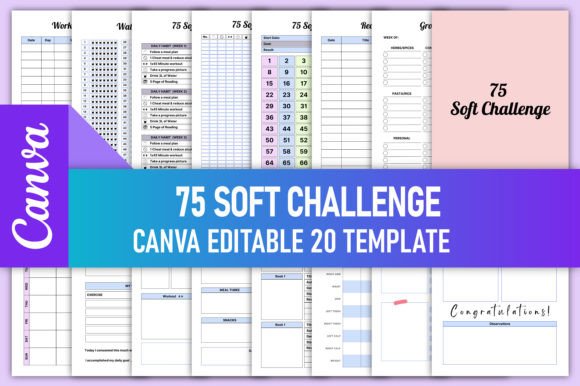 Download Editable 75 Soft Challenge Canva KDP - Canva Collection