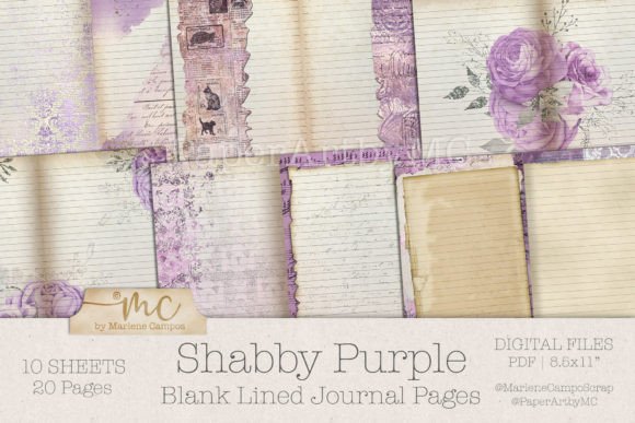 Download Shabby Purple Blank Lined Journal Pages - Blank Collection