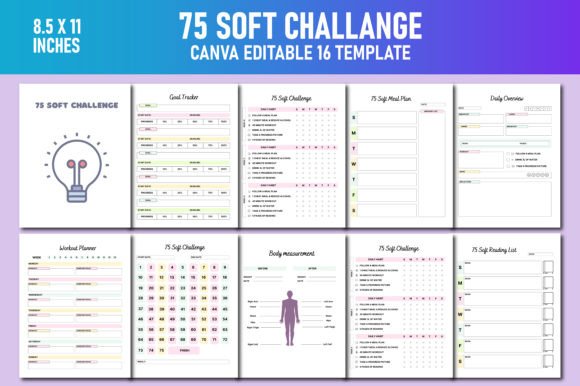 Download 75 Soft Challenge Canva KDP Interiors - Canva Collection