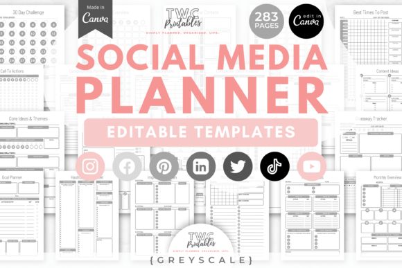 Download Social Media Planner Canva Templates 4 - Canva Collection