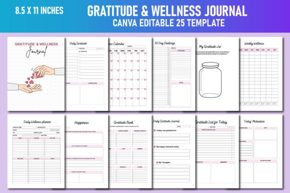 Download Gratitude &amp; Wellness Journal Canva KDP - Canva Collection