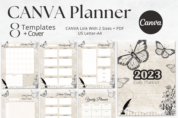 Download Editable Vintage CANVA Planner Template - Canva Collection