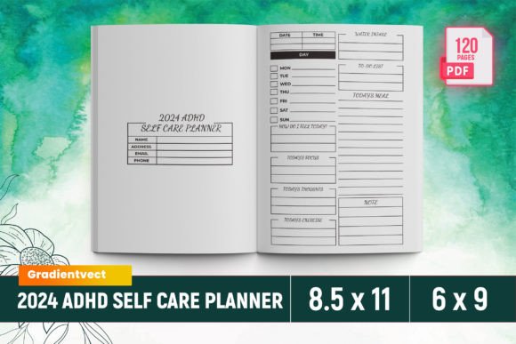Download (KDP) 2024 Adhd Self Care Planner Canva - Canva Collection