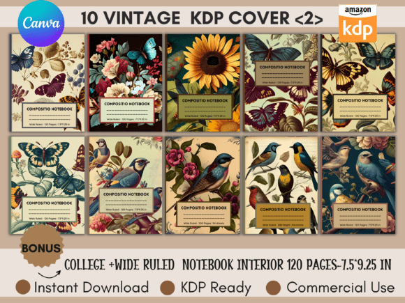 Download 10 Editable KDP Covers Canva Templates - Canva Collection