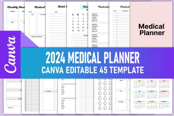 Download Editable 2024 Medical Planner Canva KDP - Canva Collection