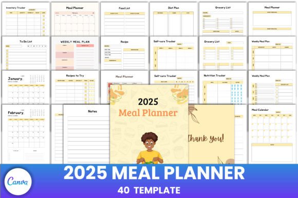Download Editable 2025 Meal Planner Canva - Canva Collection