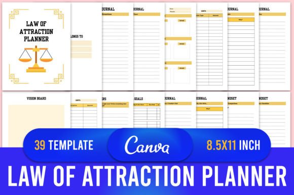 Download Law of Attraction Planner Canva Template - Canva Collection